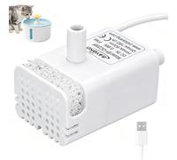 LYPPUL Mini Pompe à Eau Submersible, Pompe de Rechange pour Fontaine à Chat 200L/H 1W, Pompe de Fontaine à Eau pour Chat avec câble de 1,5M pour Aquarium, Fontaine à Eau pour Animaux