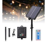 LYPPUL Panneau Solaire, 3,7 V 1200 MAh Panneau De Batterie, Kit De Commande De Pannea Solaire 8 Modes Avec Télécommande, Pour Guirlandes Lumineuses LED 24V