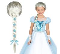 LYPPUL Perruque Elsa, Princesse Perruque pour Enfants et Femme, perruques Reine des Neiges Enfant, perruques Raiponce, perruque Blonde Longue Tresse pour Fête d'anniversaire Carnaval Déguisement