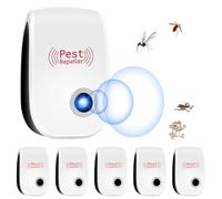 LYPPUL Ultrason Souris Et Rats, 6 Pack Ultrason Anti Moustique, Répulsif Souris Ultrasons Pièges à Souris Anti Fourmis Maison Interieur pour Rats, Loirs, Moustique, cafard, Fourmis