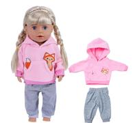 LYPPUL Vêtements de Poupée, Vetement Poupee 43cm, vêtements de poupée Bébé avec Un Sweat à Capuche et Un Pantalon, C'est Le Choix Parfait pour Les Cadeaux d'anniversaire des Enfants