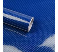 Lypumso Film vinyle 6D bleu en fibre de carbone super brillant pour voiture avec technologie de libération d'air sans bulles, autocollant pour emballage de voiture, feuille de décalcomanie pour