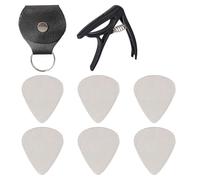 LYQNIHOB 1 pcs Capodastre Guitare Classique, Capodastre Guitare Acoustique Capo Guitar avec 6 Médiators, 1 sac de pioche, Capot Guitare Pour Electrique Folk Classique Ukulele Capot Guitar, Acoustique