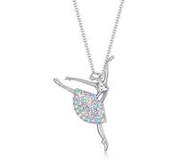 LYQNIHOB 1 pièce Collier pendentif danseuse ballet filles en zircon, représentation charmante d'une ballerine en tutu, Cadeau de bijoux pour les femmes lors de Noël, d'action de grâce ou d'Halloween
