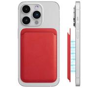 LYQNIHOB 1 pièce Portefeuille magnétique pour iPhone, Porte Carte iphone, Porte-Cartes en PU, Doté d'un porte-cartes et d'un système RFID, Conçu en PU en Cuir Végan, pour Maintien 2 Cartes, rouge