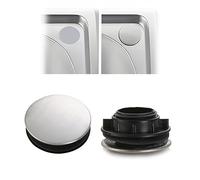 LYQNIHOB Ensemble de 2 couvercles d'évier en acier inoxydable pour bouchon de trop-plein de forme ronde Élément décoratif pour recouvrir le trou de trop-plein de votre évier, Simplifiez-vous la vie