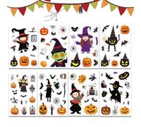 LYQNIHOB Halloween Autocollants, 8 photos Autocollants d'halloween Mignon Fantôme Chauve-Souris Citrouille DIY Décoratif, Gommettes Artisanat Décoration Carte Cadeau, bricolage artisanat Scrapbooking