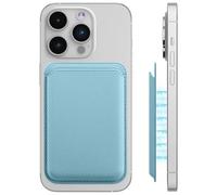 LYQNIHOB Portefeuille magnétique pour iPhone, 1 pièce - Compatible et antidérapant, Doté d'un Porte-Cartes et d'un système RFID avec Aimant, Conçu en PU pour Stocker jusqu'à 2 Cartes, Couleur Bleu