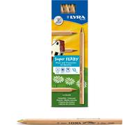 LYRA 3713361 Crayon de couleur Super Ferby 4 Color 36 pièces naturel dans un carquois