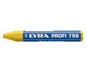 Lyra 4880007 crayon à cire, 1 pièce, jaune, crayon pour bois, métal, pierre, etc., longueur 95 mm, stable-4880007