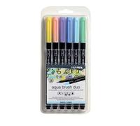 LYRA Aqua Brush Duo - Blister 6 feutres double pointe couleurs pastels