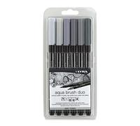 LYRA Aqua Brush Duo - Blister 6 feutres double pointe tons gris