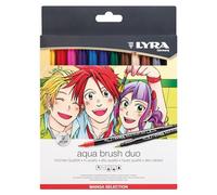 LYRA Aqua Brush Duo - Etui 12 feutres assortis double pointe - Sélection Manga