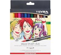 LYRA Aqua Brush Duo - Etui 12 feutres assortis double pointe - Sélection Manga