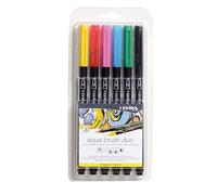 Lyra Feutres Aqua Brush Duo - double pointe, couleurs primaires - Blister 6 pièces