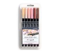Lyra Blister De 6 Feutres Pinceaux Aquarelle à Double Pointe Tons Chair Assorti