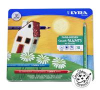 Lyra Germany – Crayons de couleur Color Giants – Boîte métal 18 crayons