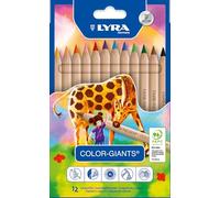 LYRA Color Giants Nature - Etui 12 crayons de couleur | Crayons de couleur en bois, hexagonaux, mine 6,3 mm, naturel