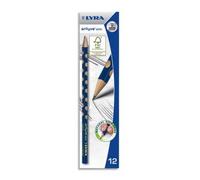 Lyra Crayons Graphite Triangulaires Groove Slim Avec Grip Zone Pour Gauchers Et Droitiers Mine Hb
