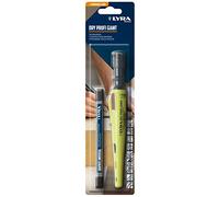 LYRA Dry Profi Giant L4478001 Marqueur de construction avec taille-crayon et clip + 4 mines universelles en graphite pour toutes les surfaces sous blister