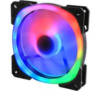 Lyra Fn-Lyra-01 Ventilateur Rvba À Double Anneau-24 Led,Commandes Rvb Adressables,Moteur Silencieux,Circulation D'Air Optimisée-Connexion En Série (140 Mm,Noir)