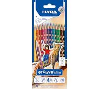 LYRA Groove Slim - Etui 12 crayons de couleur + 1 taille-crayon