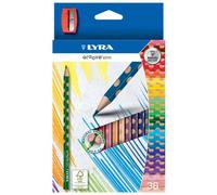 LYRA L2821360 Crayons de couleur Groove Slim - Ø 3,3 mm, 36 couleurs + taille-crayon, étui carton