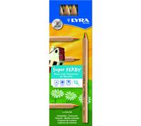 LYRA L3710500 Crayons de couleur Super Ferby 4-Color - étui carton de 12, mine quadri