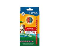 LYRA L3811100 Crayon de couleur Groove - Ø 4,3 mm, 10 couleurs assorties, étui carton