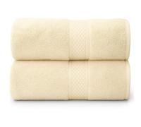 Lyra Linens Lot de 2 ou 4 Serviettes de Bain 100% Coton égyptien, 500 g/m², qualité hôtelière, 50 cm x 85 cm, séchage Rapide, Douces et absorbantes, Serviettes pour Cheveux (2, crème)