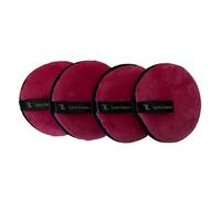 Lyra Linens - Lot de 4 tampons démaquillants réutilisables, en microfibre ultra doux et lavables, respectueux de l'environnement, double face, pour le visage et les yeux, 8 couleurs, parfaits pour