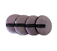 Lyra Linens - Lot de 4 tampons démaquillants réutilisables, en microfibre ultra doux et lavables, respectueux de l'environnement, double face, pour le visage et les yeux, 8 couleurs, parfaits pour