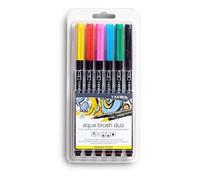 Lyra Marqueur Pinceau Aquarelle Double Pointe Et Blister Pinceau Tons Primaires De 6 Unités