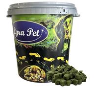 Lyra Pet® 1 kg (5 x 200g) dés d'herbe à Chat lyophilisés + Seau de 30 L | Snack au Poulet & Herbe d'orge pour Chats | sans céréales & digeste | idéal Aussi pour Chatons & Seniors
