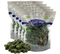 Lyra Pet® 1 kg (5x200g) dés d'herbe à chat lyophilisés | snack au poulet & herbe d'orge pour chats | sans céréales&digeste | idéal aussi pour chatons & seniors | récompense riche en substances vitales