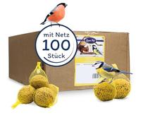 Lyra Pet® 100 Boules de Graisse pour mésanges en Filet de 90 g chacune = 9 kg de Nourriture pour Oiseaux Sauvages