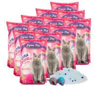 Lyra Pet® 12 x 5 L = 30 L Lyra Power Silica litière silice + 2 souris | Sans agglomération | Neutralise les odeurs | Sans poussière & sans parfum | Hygiénique & très absorbante