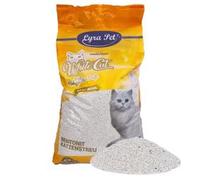 Lyra Pet® | 15 litres Litière pour Chat White Cat | Parfum de Talc pour Bébé | Puissance d'Absorption de 350% | Produit Naturel à Base de Bentonite | Haut Pouvoir Agglomérant | Neutralise Les Odeurs