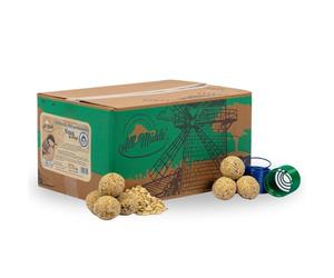 Lyra Pet® | 150 Boules de Graisse sans Filet de la Marque ALB-MÜHLE céréales complètes et Noix + 2 distributeurs | Nourriture pour Oiseaux Sauvages | Riche en protéines à Base d'arachides