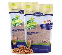Lyra Pet® 2 x 1 kg de vers de Farine séchés | Nourriture Riche en protéines | pour Oiseaux Sauvages, rongeurs, Reptiles & Poissons | Source d'énergie pour Insectivores | Vitamines & minéraux