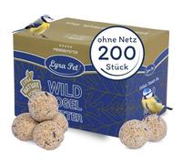 Lyra Pet® 200 Boules de Graisses Premium sans Filet à 85 g | Fournisseur d'énergie pour Les Oiseaux Sauvages | Nourriture Riche en minéraux et en nutriments Toute l'année