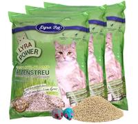 Lyra Pet® | 3 x 10 litres de litière agglomérante Lyra Power en Fibres d'herbe + 2 Souris | Litière agglomérante Naturelle et biodégradable | 500% de Pouvoir Absorbant | Même pour Les Chats sensibles