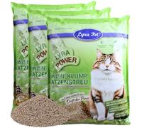Lyra Pet® | 3 x 10 litres de litière agglomérante Lyra Power Pin | Litière agglomérante Naturelle et biodégradable | 500% de Pouvoir Absorbant | Même pour Les Chats sensibles | Peu de poussière