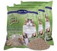 3 x 10 litres Lyra Pet® Lyra Power litière pour chats en pin agglomérante 3 x 10 L