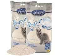 2 x 15 litres Lyra Pet® GreyCat® Litière pour chat Bentonite avec charbon actif