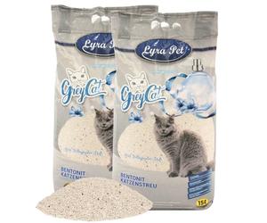 Lyra Pet® 30L Grey Cat litière pour Chats en bentonite avec Charbon Actif | Parfum bébé - Absorbe l’humidité - Bentonite naturelle - Économique grâce à l’agglomération - Peu poussiéreuse