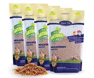 Lyra Pet® 4 kg vers de Farine séchés, Aliment Oiseaux, rongeurs, Reptiles