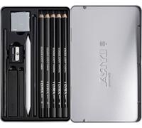 LYRA Rembrandt Charcoal Set 11 Pieces High Quality in Metal Case