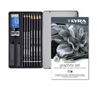 LYRA Rembrandt Graphite Set - Boîte métal 9 crayons graphite + accessoires