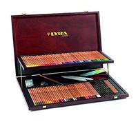 LYRA Rembrandt Polycolor - Coffret bois 96 crayons de couleur + accessoires